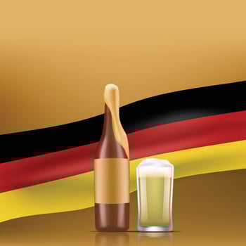 Bavarian oktoberfest concept banner, realistic style vector