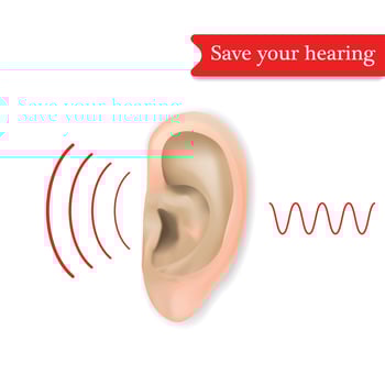 Save your hearing concept background, realistic style vector