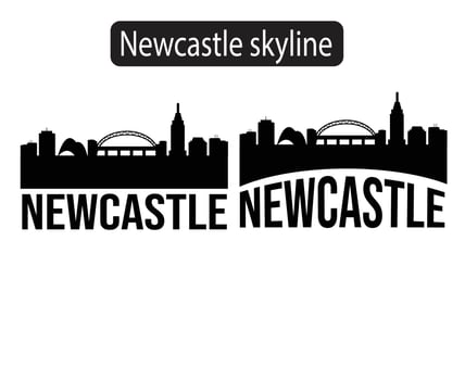 Newcastle city skyline silhouette vector illustration