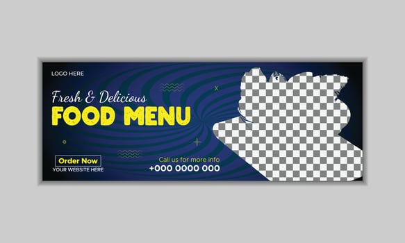 Healthy food menu promotion and social media cover banner template vector