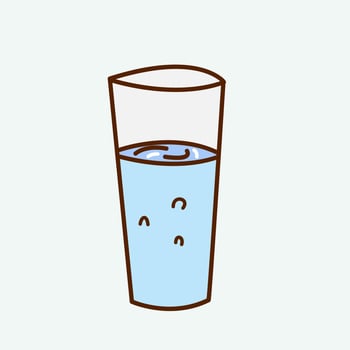 Water in a glass doodle vector illustration