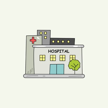 Hospital building doodle vector
