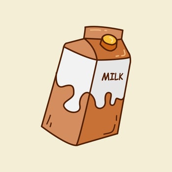 Milk box doodle vector illustration