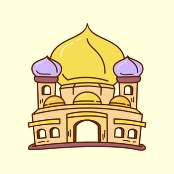 Mosque building vector doodle illustration