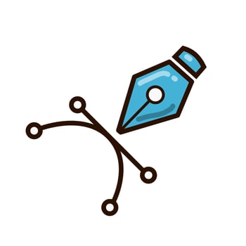 Vector doodle pen tool graphic design icon