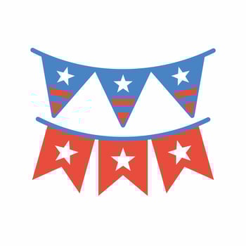 USA Star Flags Icon Flat Style vector