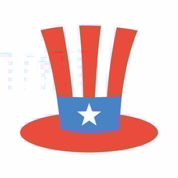 Uncle Sam Hat Icon Flat Style vector