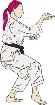 taekwondo vector kick pose and technique