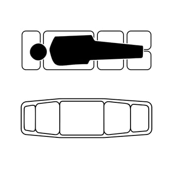 Human silhouette sleeping in the bed with closet icon, vector illustration