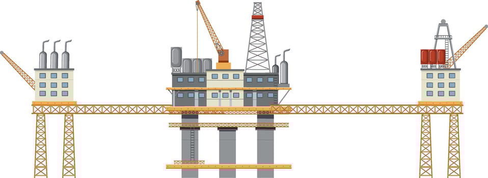 Oil platform or oil rig isolated vector
