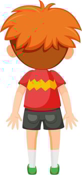 Back of a little boy cartoon character vector