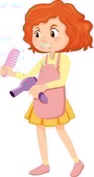 Woman hairdresser holding her tools vector