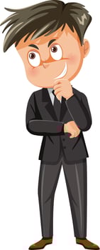 Business man with suspicious face vector