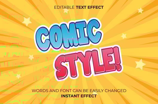 comic style text effect template vector