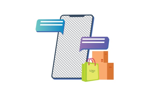 Flat phone and shop scooter delivery order ilustration vector