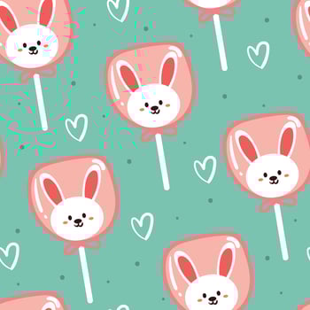 seamless pattern cute cartoon bunny. animal wallpaper for gift wrap paper vector