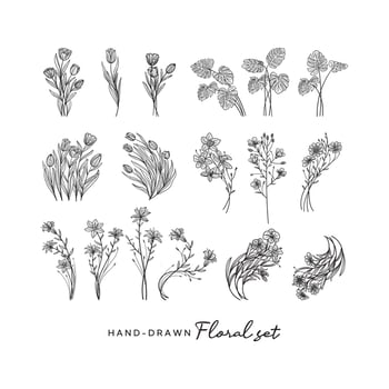 Hand drawn floral vector