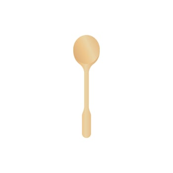 Wooden spoon vector illustration isoalted on white background. Suitable for Realistic 3d Mockup. Natural wood material tableware.