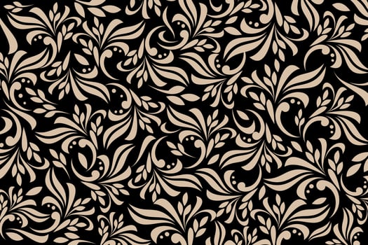 Floral background with gold color vector