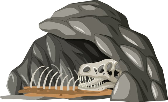 Stone cave with fossils vector
