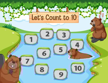 Counting number 1 to 10 vector