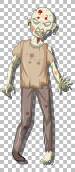 Scary zombie cartoon character vector