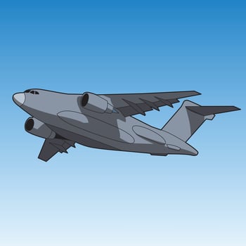 military cargo air plane illustration vector design