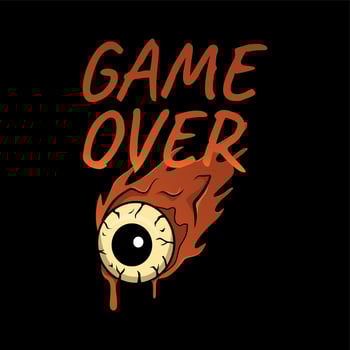 poster game over isolated dark background vector
