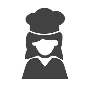 Chef Female Glyph Black Icon vector