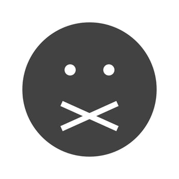 Don't Tell Glyph Black Icon vector