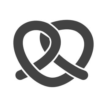 Pretzel Glyph Black Icon vector