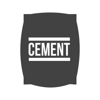 Cement Bag Glyph Black Icon vector