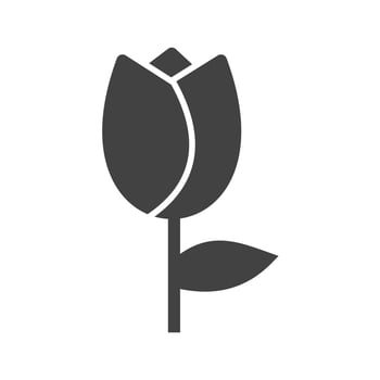 Tulip Glyph Black Icon vector