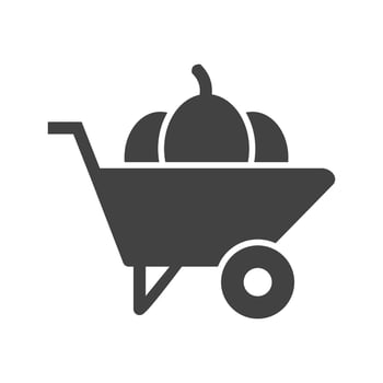 Wheelbarrow Glyph Black Icon vector