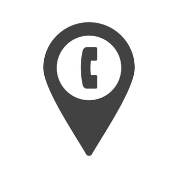 Phone Booth Location Glyph Black Icon vector
