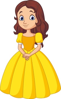 Cute little princess isolated on a white background vector
