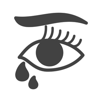 Tears in Eyes Glyph Black Icon vector