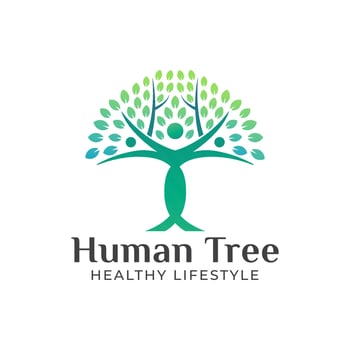 creative logo design of human or people tree symbol vector