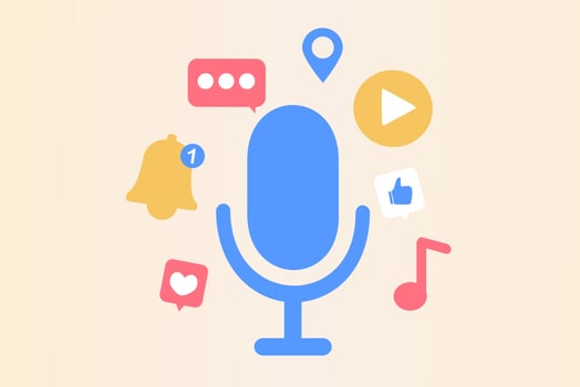 Podcast content concept. Streaming, online show, blogging, media marketing, podcasting app, radio advertising, broadcasting station, digital recording. Flat vector illustration for poster, web banner.