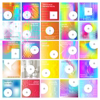 Mega collection of 25 social media post design template vector