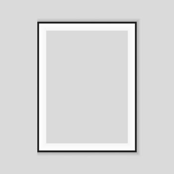 Realistic black frame isolated on white background. Perfect for your presentations. Vector illustration