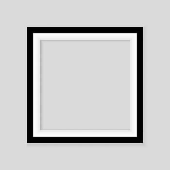 Realistic black frame isolated on white background. Perfect for your presentations. Vector illustration