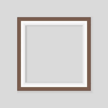 Realistic gold frame isolated on grey background. Perfect for your presentations. Vector illustration.