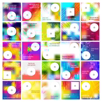 Mega collection of 25 social media post design template vector