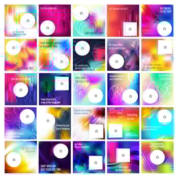 Mega collection of 25 social media post design template vector