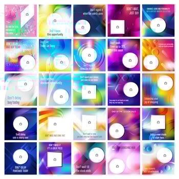 Mega collection of 25 social media post design template vector