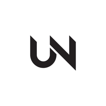 UN or NU initial letter logo design vector. vector