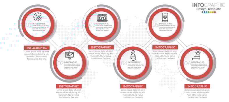 Infographic template with steps and process for your design. vector