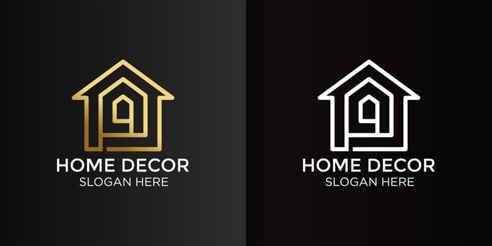 home decor design logo and branding card vector