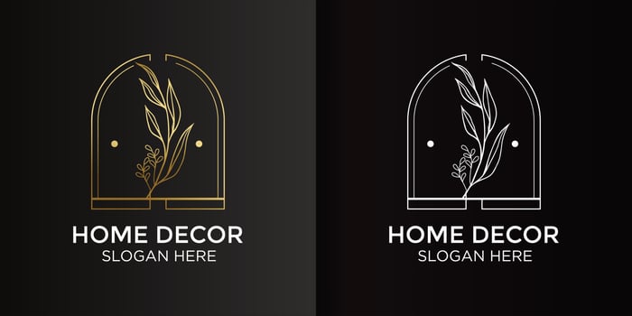 home decor design logo and branding card vector